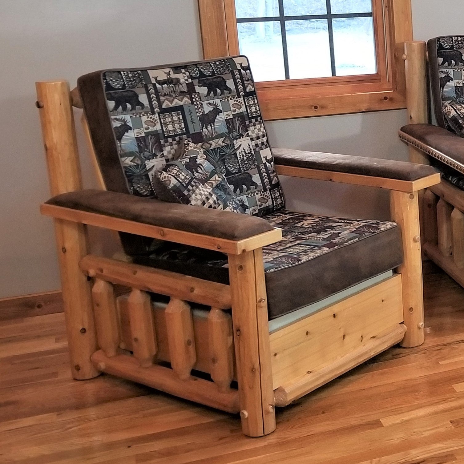 cedar log chair