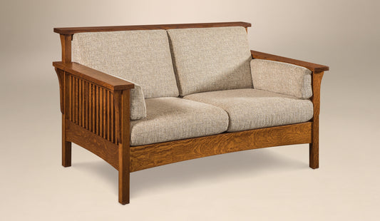 High Back Slat Loveseat